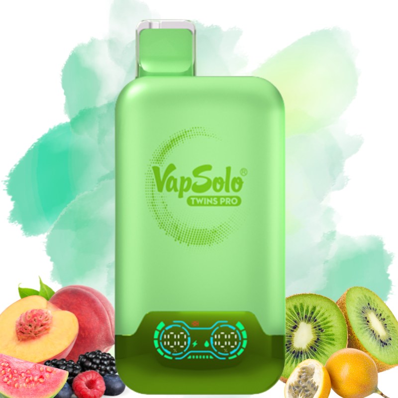 Vapsolo Twins Pro 50k Peach Berry & Kiwi Passion Fruit Guava - Puff Vapsolo Vapsolo Twins Pro 50000 Strawberry & Mango Peach Watermelon (Copy)