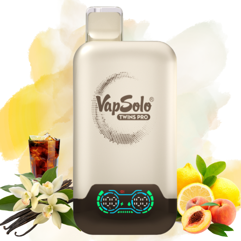 Vapsolo Twins Pro 50000 Vanilla Cola & Lemon Peach goût - Puff Vapsolo Vapsolo Twins Pro 50000 Vanilla Cola & Lemon Peach Flavor